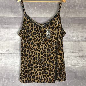 Torrid NEW Leopard Button Down Lace Cami Womens 4X (26) Studio Knit Swing Tank
